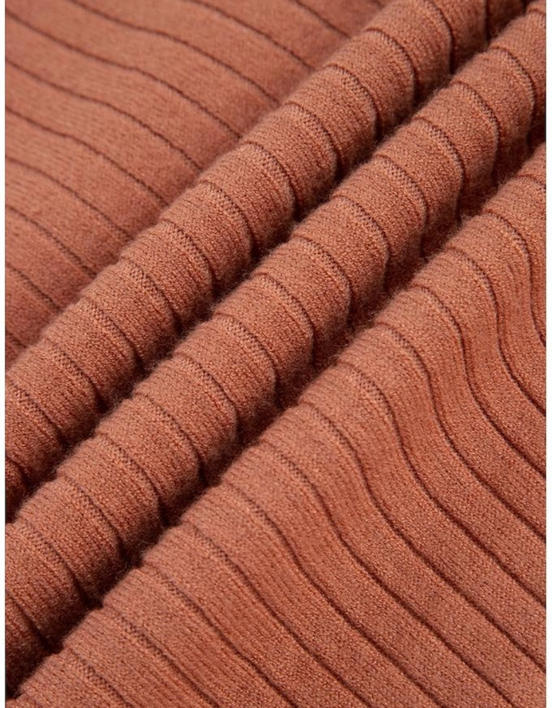 Apricot Pink Wide Rib Knit Button Front Dolman Sleeve Sweater Cardigan