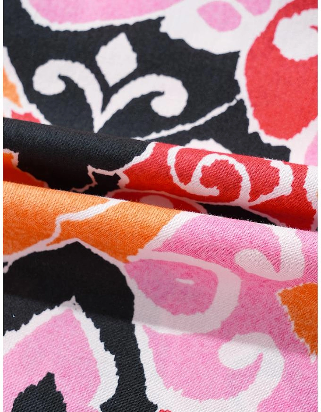 Pink Bohemian Square Neck Puff Sleeve Mini Dress