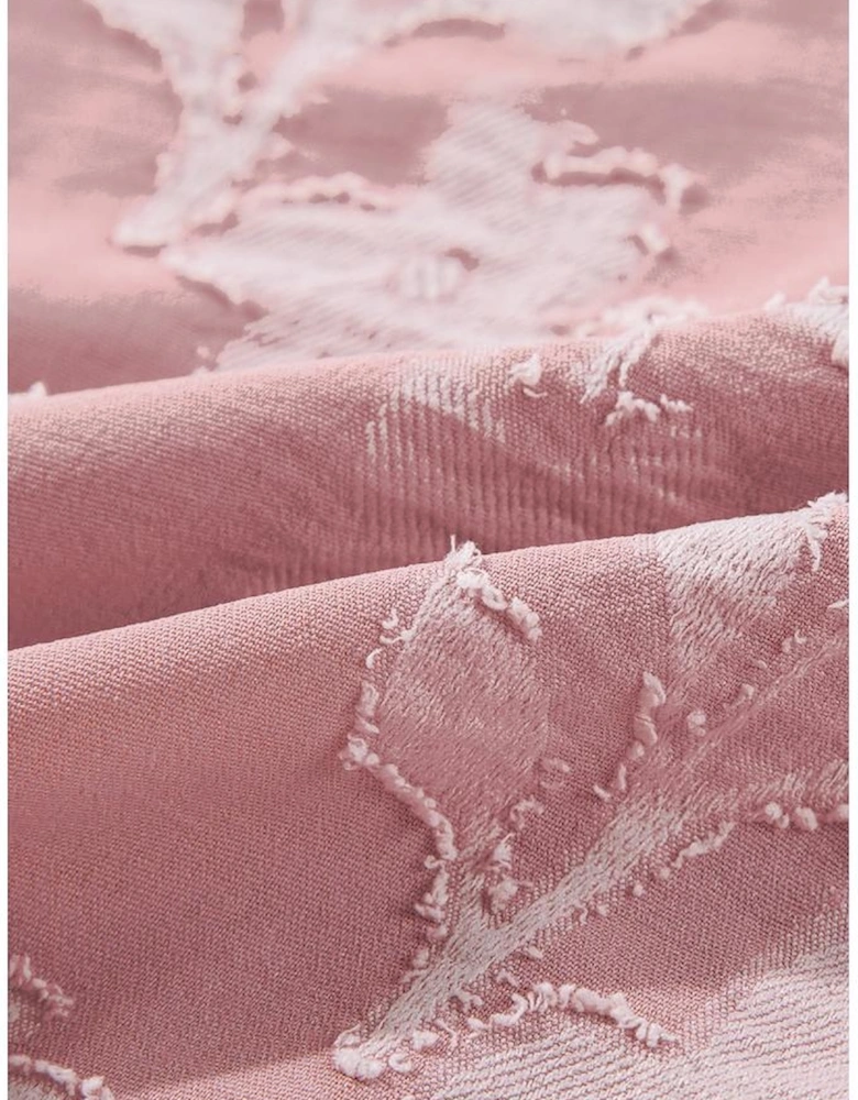 Peach Blossom Floral Surplice V Neck Tiered Ruffled Plus Size Dress