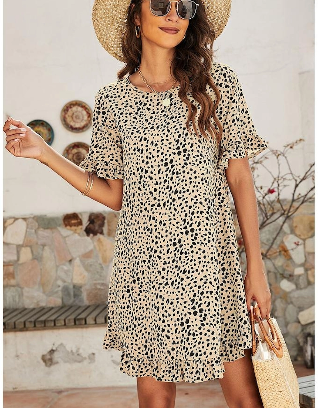 Azura Exchange Ruffled Short Sleeve Mini Dress