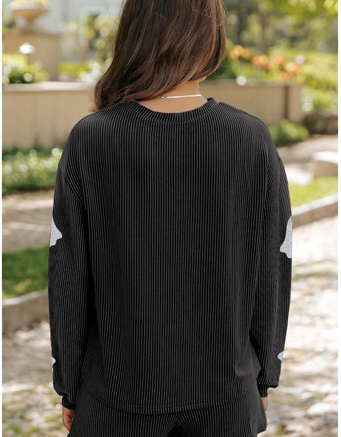 Carbon Grey Halloween Ghost Graphic Corded Pullover and Shorts Two Piece Set