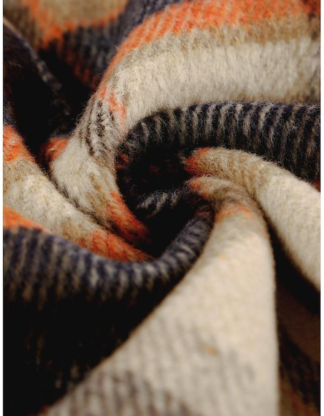 Orange Geometric Plaid Print Pocketed Shacket