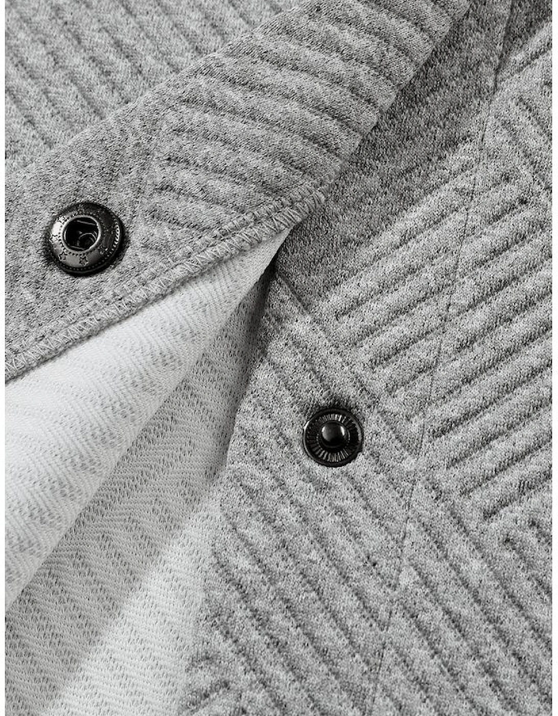 Gray Solid Textured Flap Pocket Buttoned Shacket, 16 of 15