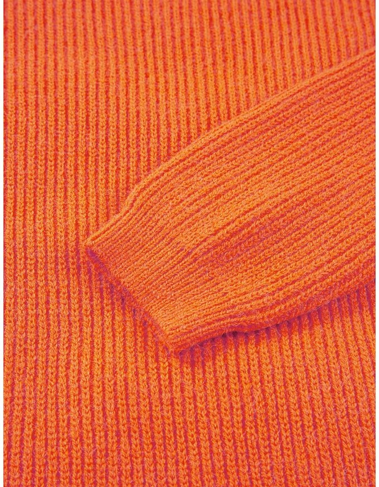 Vitality Orange Thankful for my queens Ribbed Knit Drop Shoulder Graphic Sweater