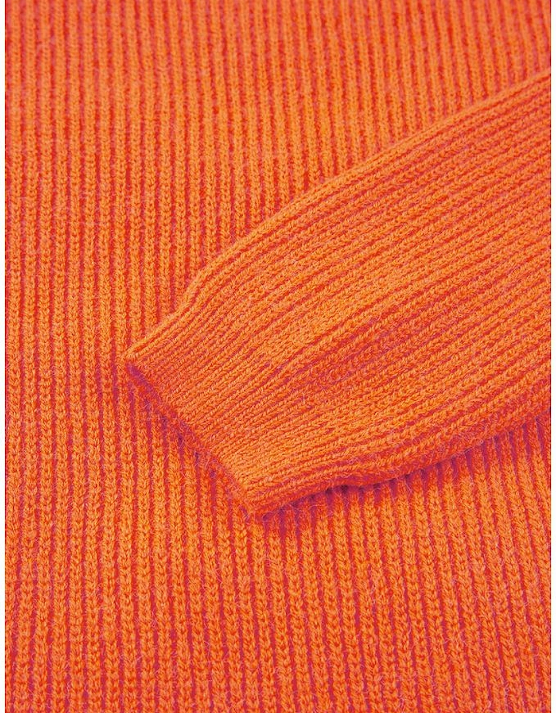 Vitality Orange Thankful for my queens Ribbed Knit Drop Shoulder Graphic Sweater