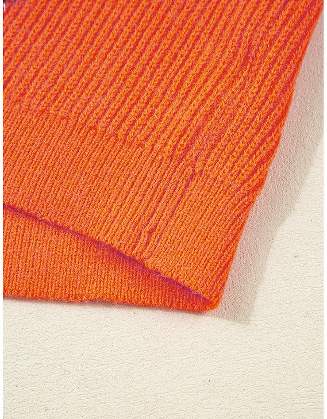 Vitality Orange Thankful for my queens Ribbed Knit Drop Shoulder Graphic Sweater