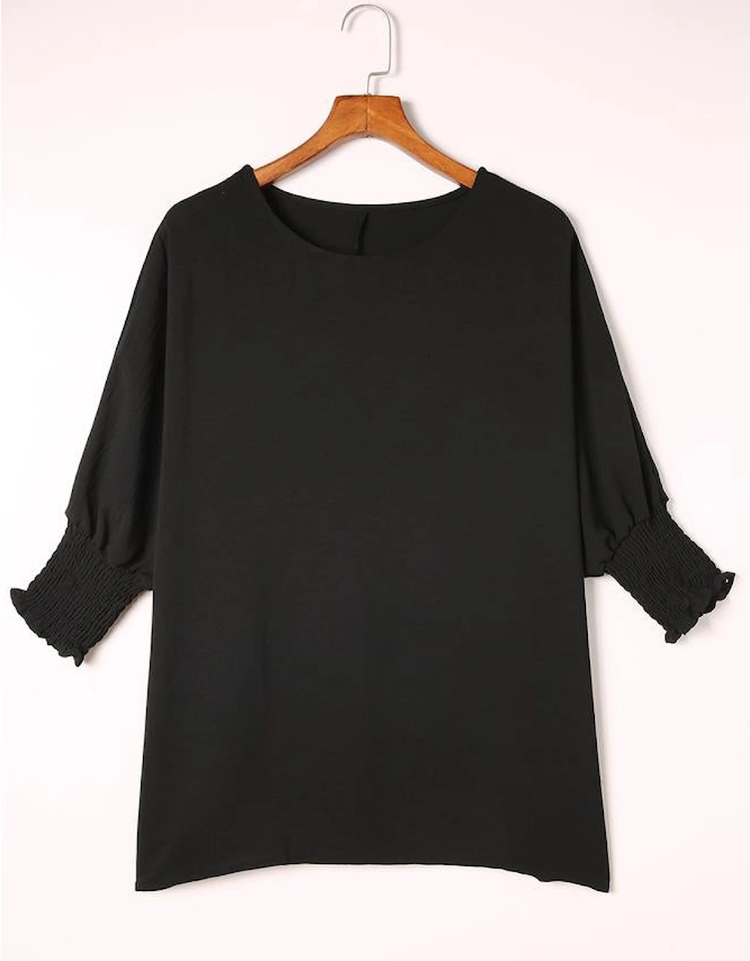Black Smocked Wrist Shift Top, 15 of 14