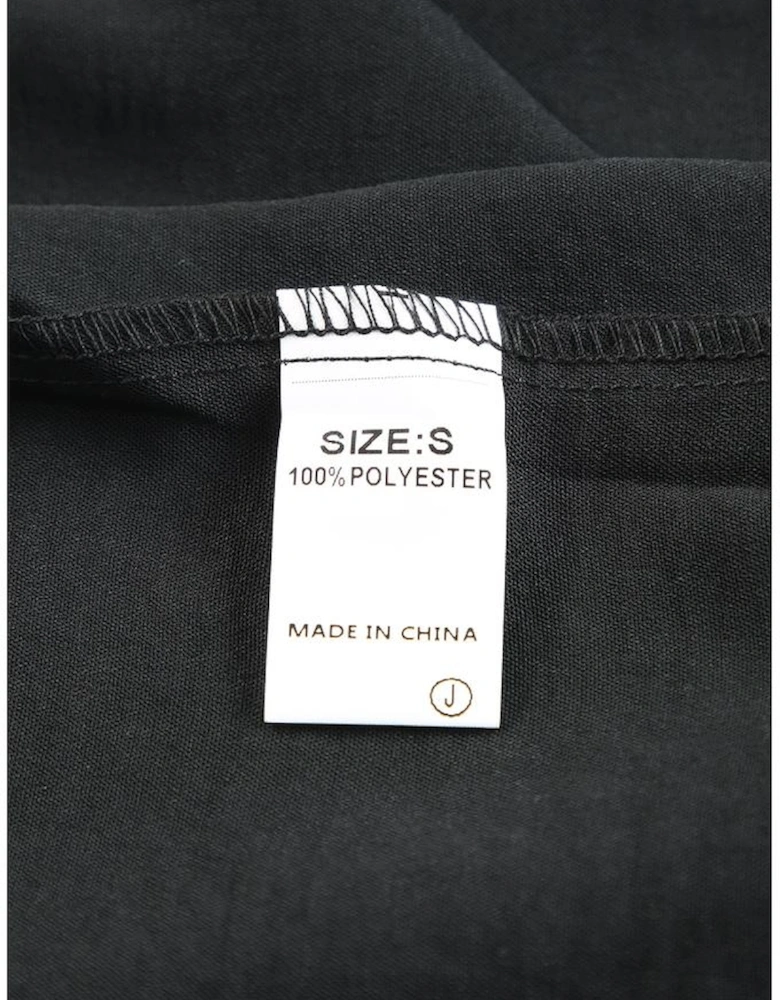 Black Smocked Wrist Shift Top