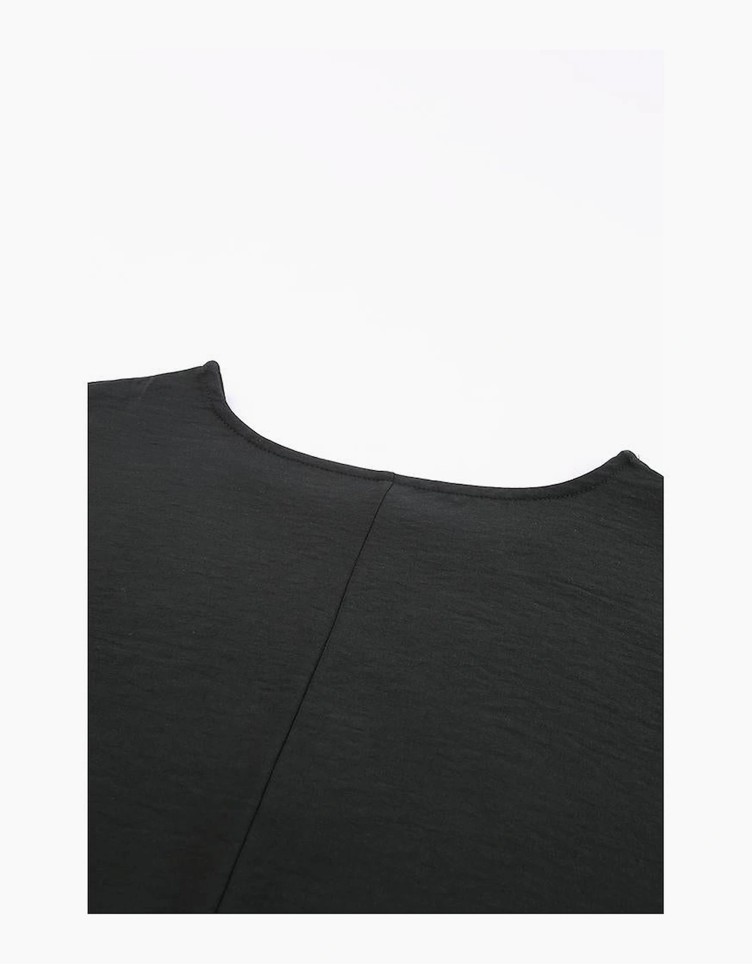 Black Smocked Wrist Shift Top