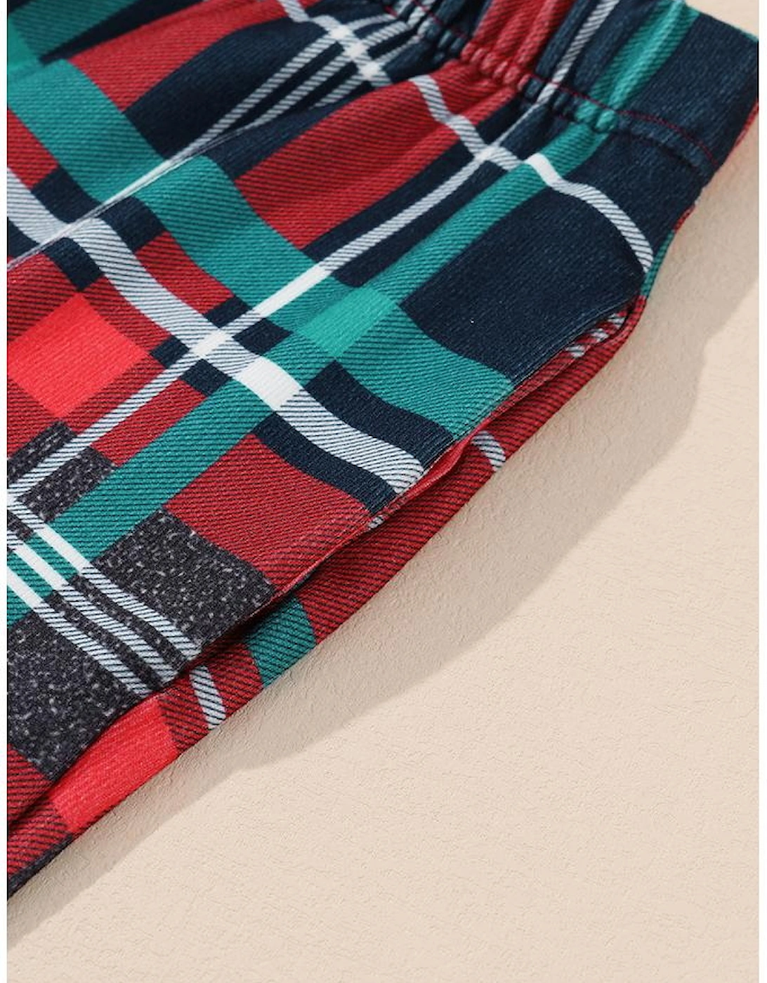 Multicolor ALL IS BRIGHT Graphic Christmas Plaid Pajamas Set