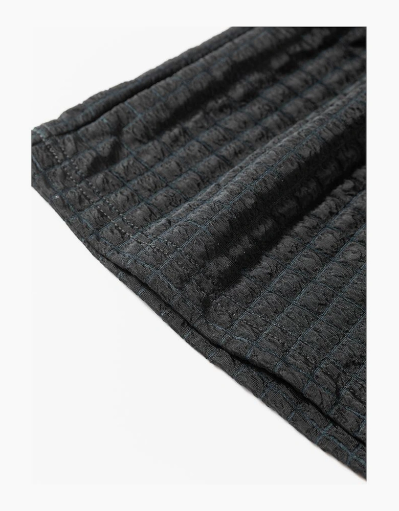 Color black Textured Knit Cap Sleeve T Shirt and Wide Leg Pants Set