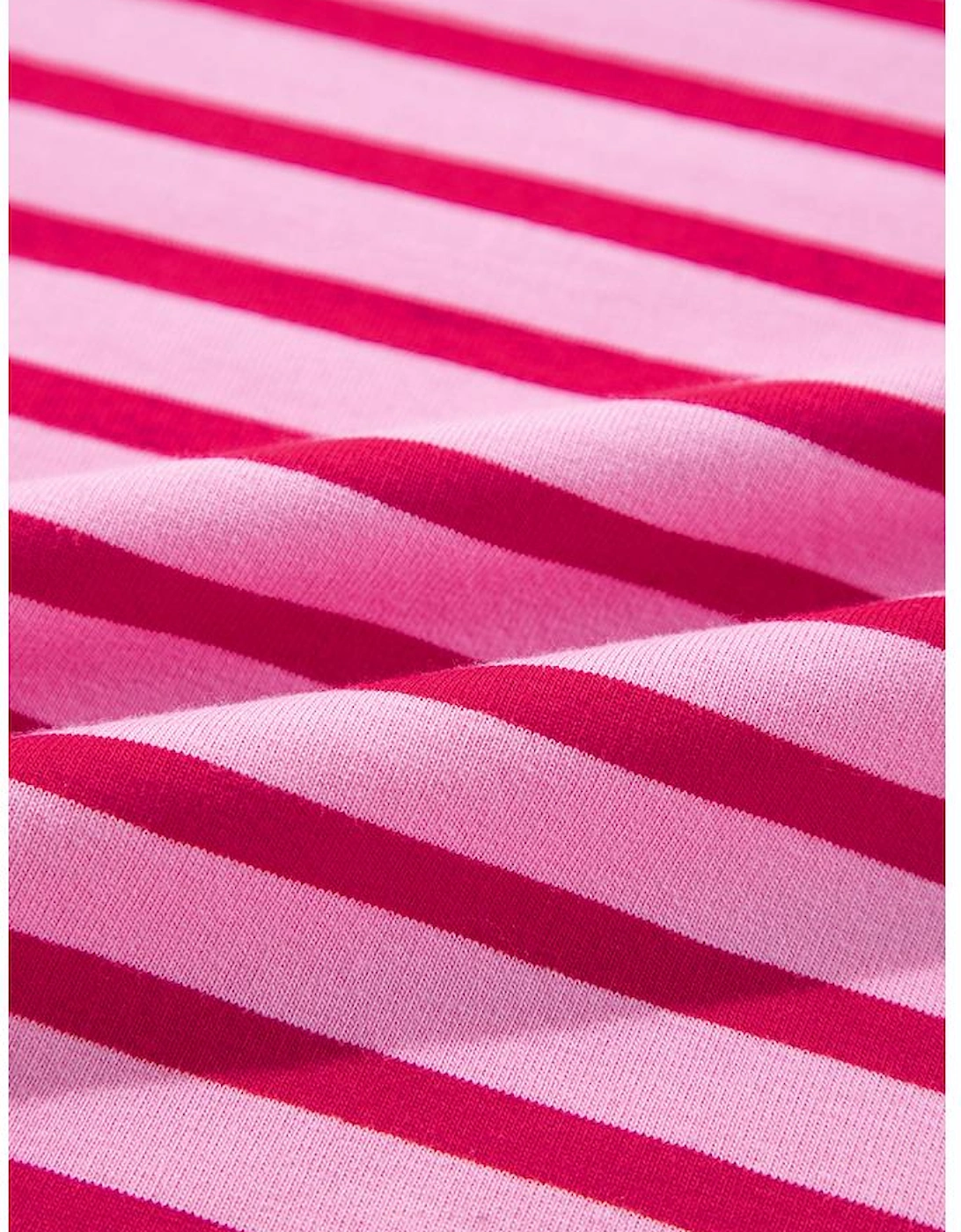 Sachet Pink Striped Print Crew Neck Drop Shoulder Sweatshirt