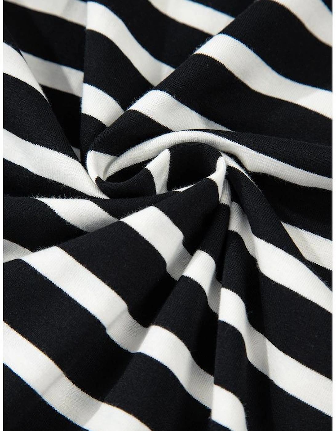 Black White Striped Short Sleeve Top and Shorts Set