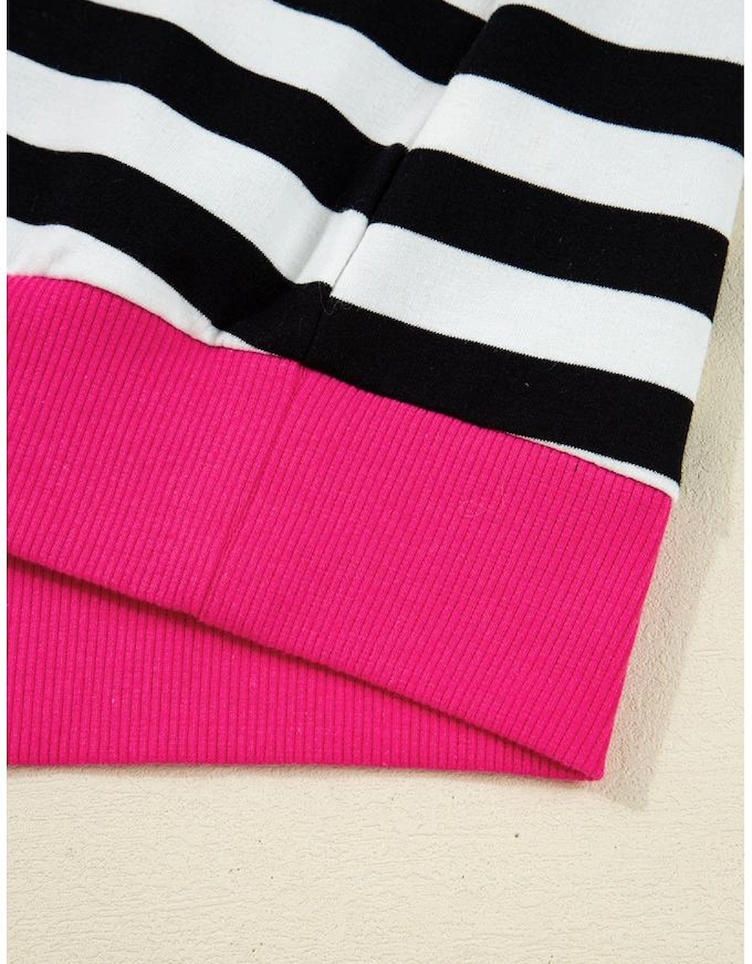 Black Stripe Color Block Edge Pullover and Shorts PLus Size Set