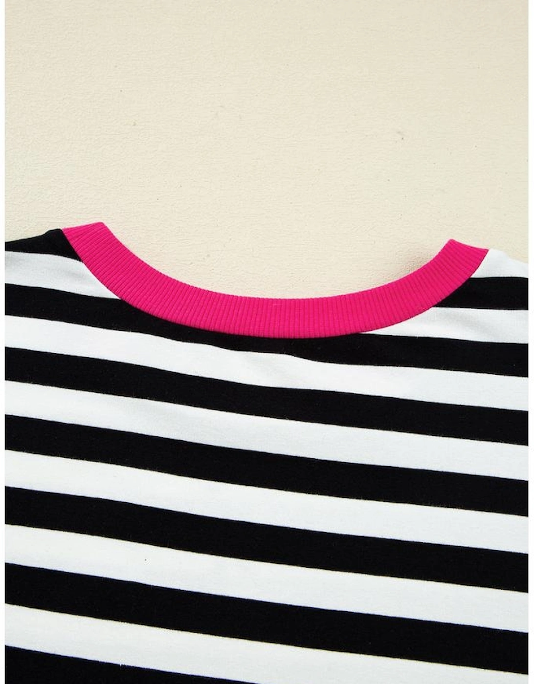 Black Stripe Color Block Edge Pullover and Shorts PLus Size Set