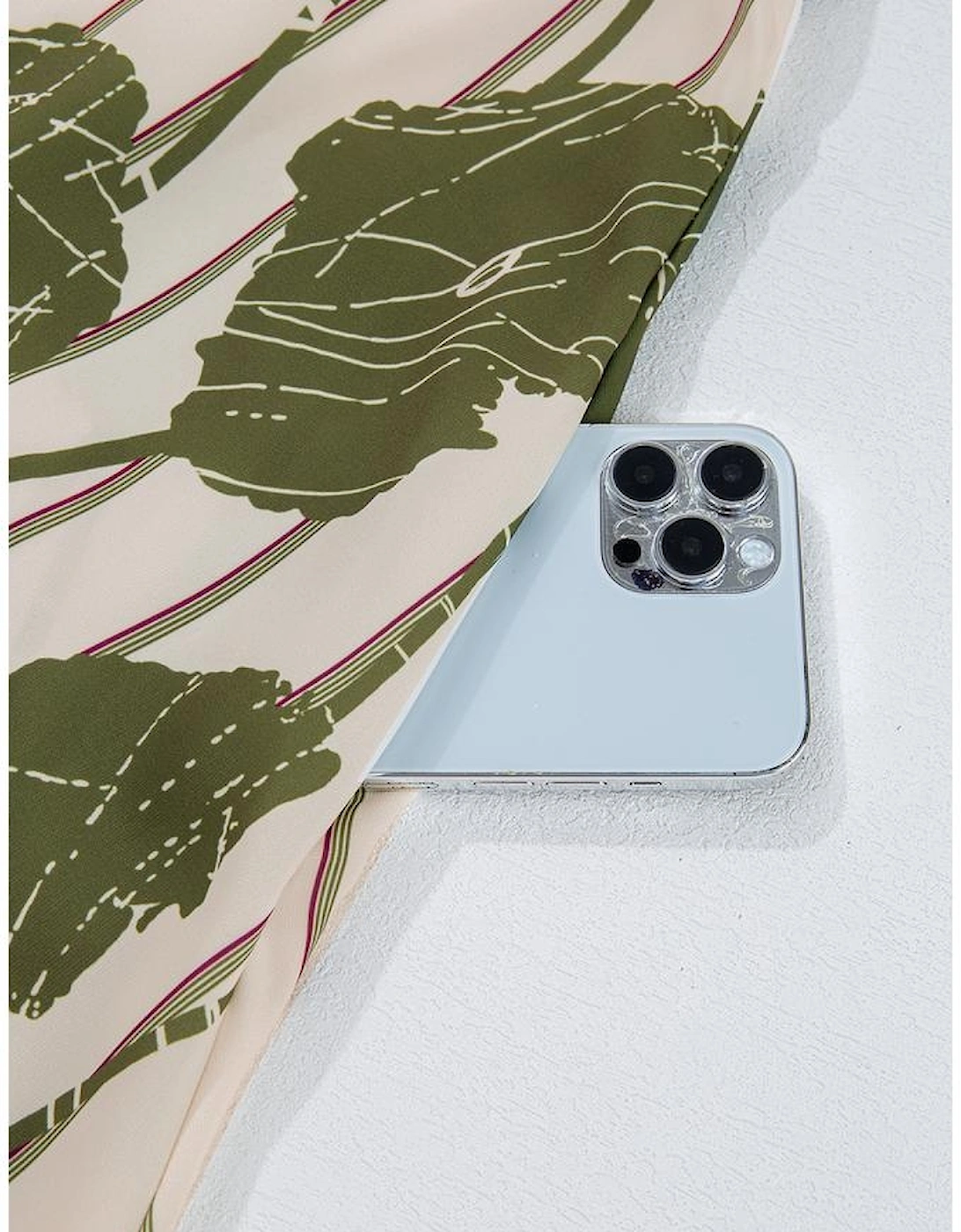 Guacamole Green Floral Striped Print Contrast Piping Puff Sleeve Dress