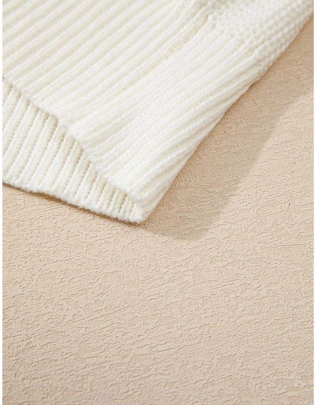 White Striped Merry Bright Letter Christmas Sweater