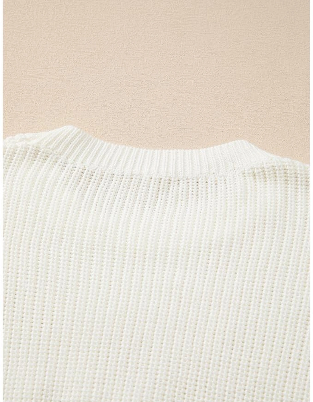 White Striped Merry Bright Letter Christmas Sweater