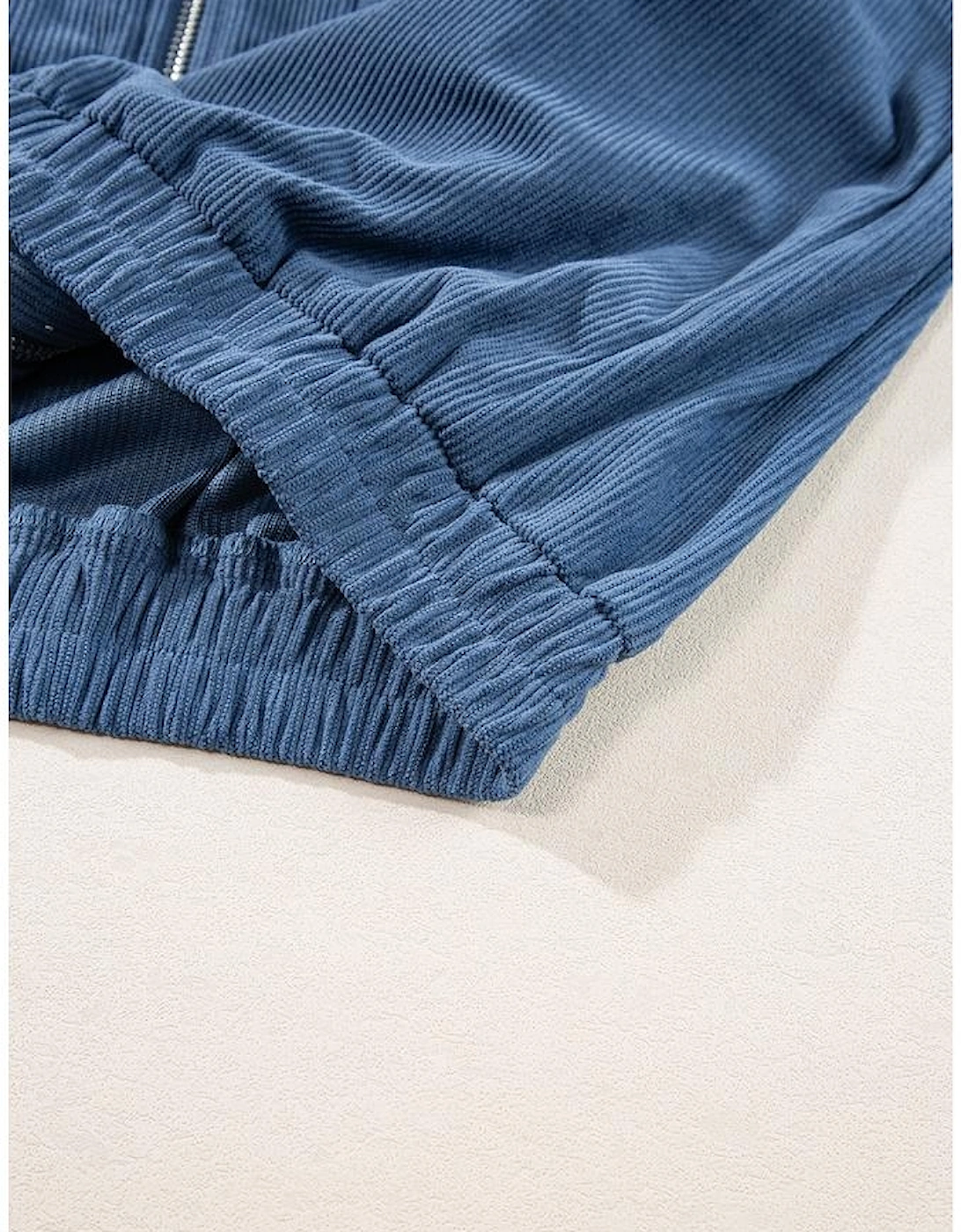 Real Teal Corduroy Drawstring Hooded Pocket Zip Up Jacket, 16 of 15