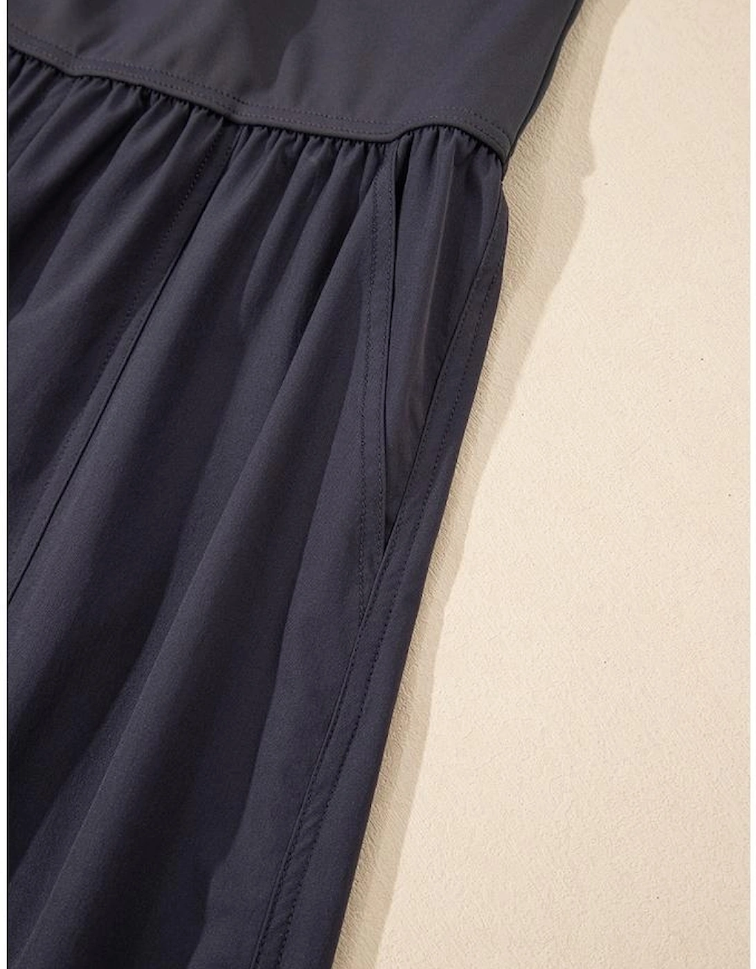 Carbon Grey Back Crossed Straps Hollow Out Jogger Jumpsuit