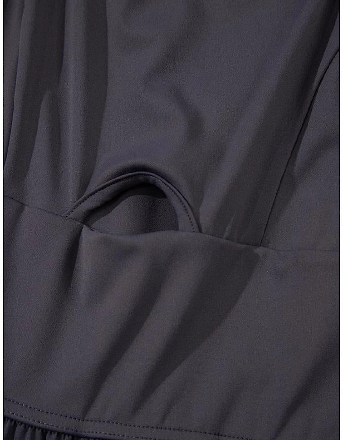 Carbon Grey Back Crossed Straps Hollow Out Jogger Jumpsuit