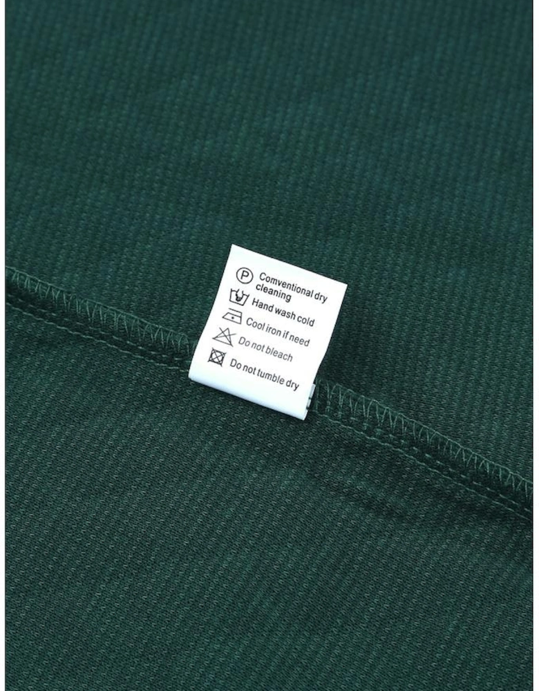 Green Geometric Texture Plaid Trim Sweatshirt