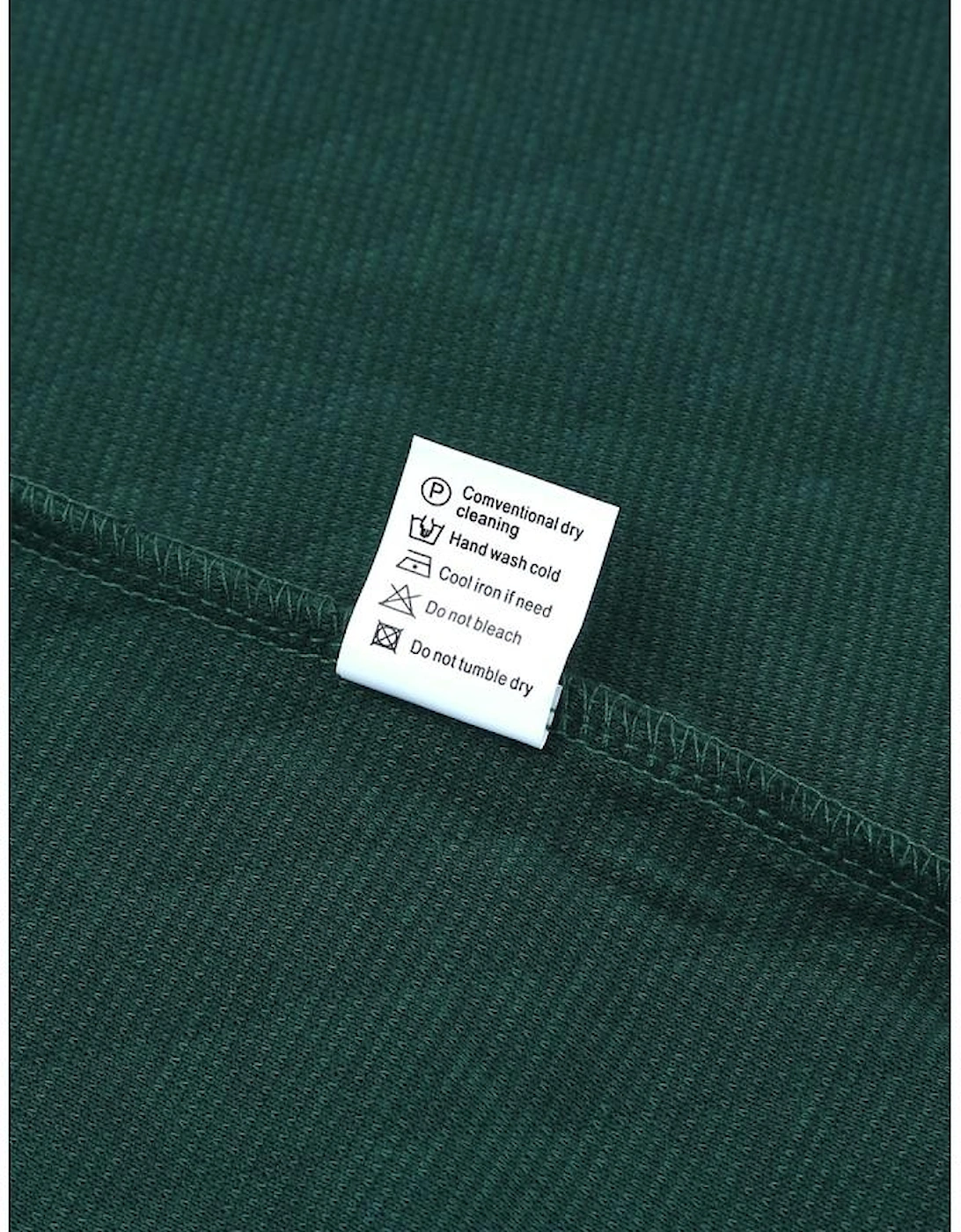 Green Geometric Texture Plaid Trim Sweatshirt