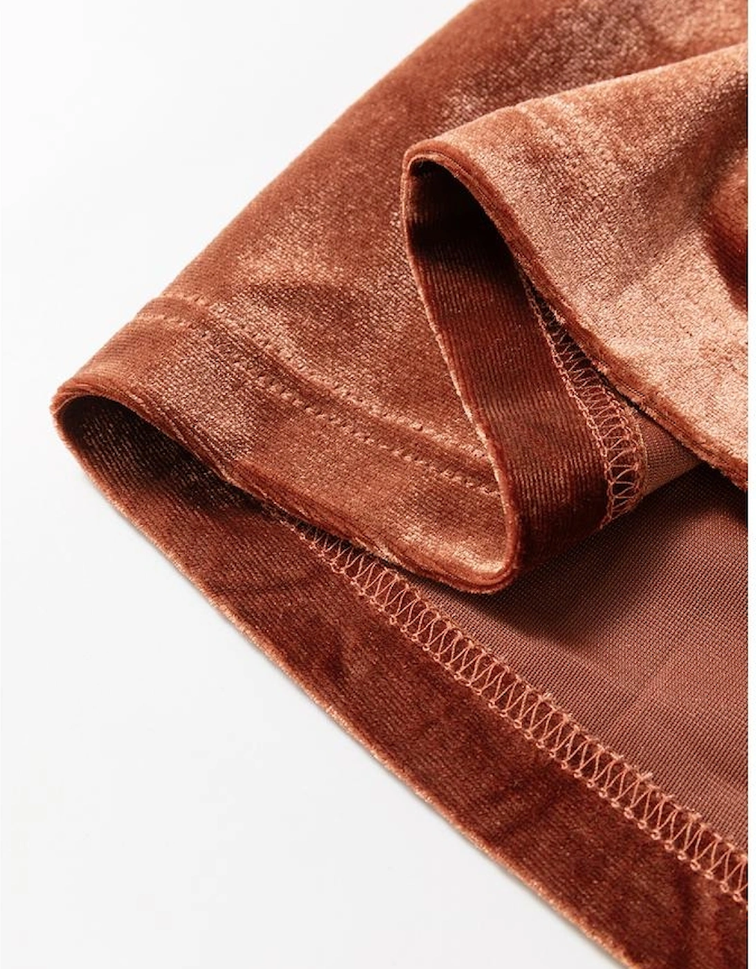 Chestnut Velvet Short Sleeve Shirred Waist Tiered Maxi Dress