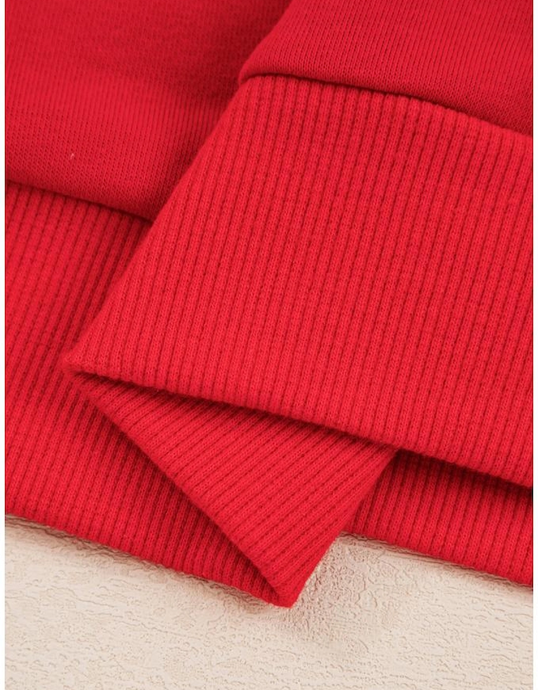 Fiery Red Varsity Stripe Detail Drop Shoulder Pullover Mini Skirt Set