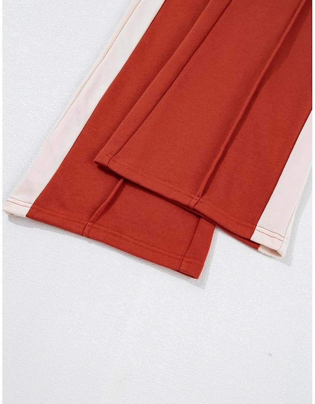 Flamingo Color Block Drawstring High Waist Wide Leg Pants