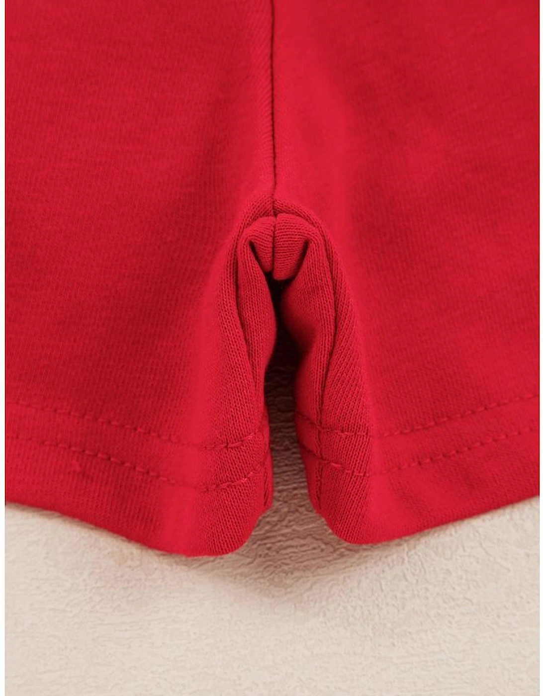 Fiery Red Varsity Stripe Detail Drop Shoulder Pullover Mini Skirt Set