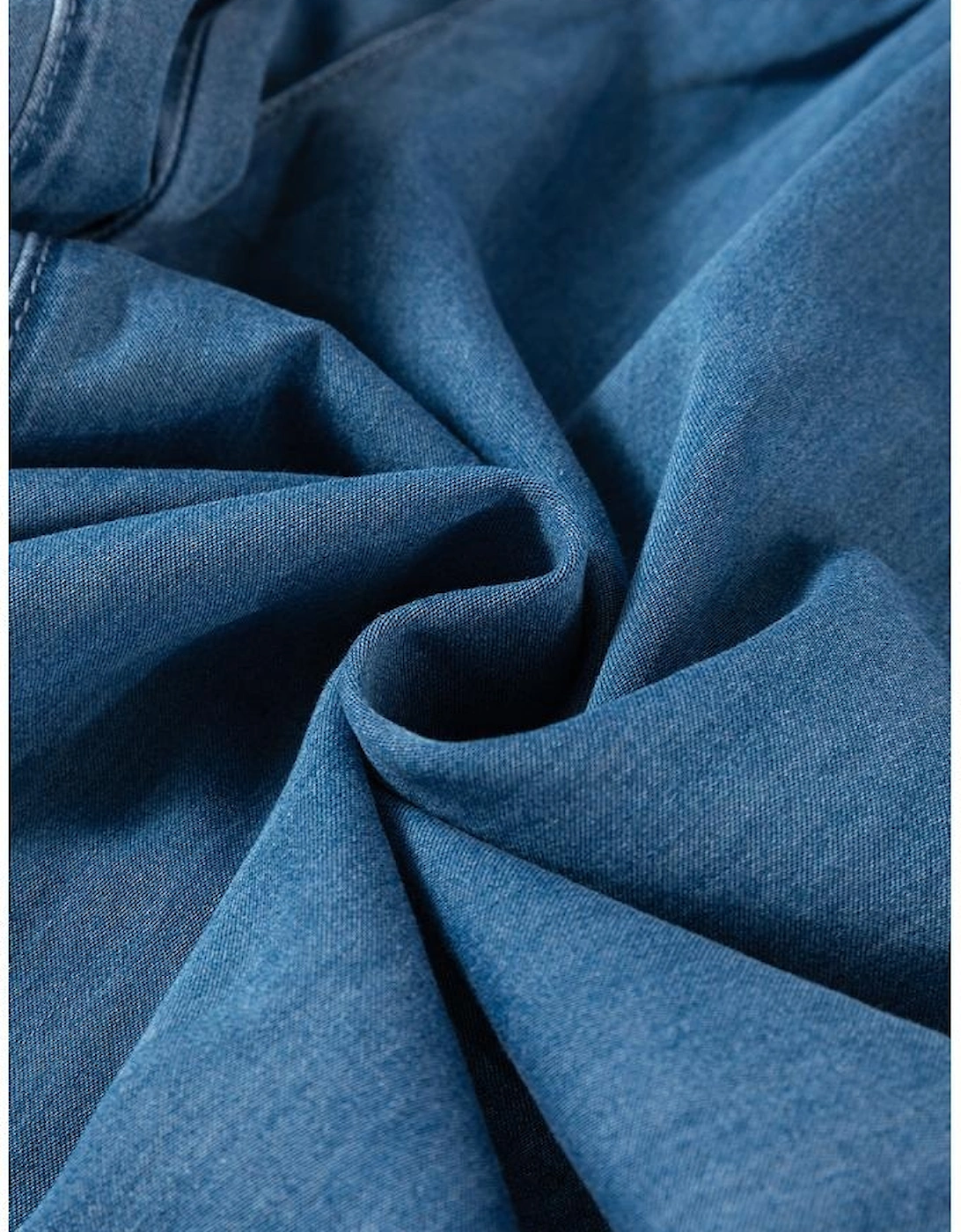 Dusk Blue Mineral Wash Button Fly Waist Wide Leg Jeans