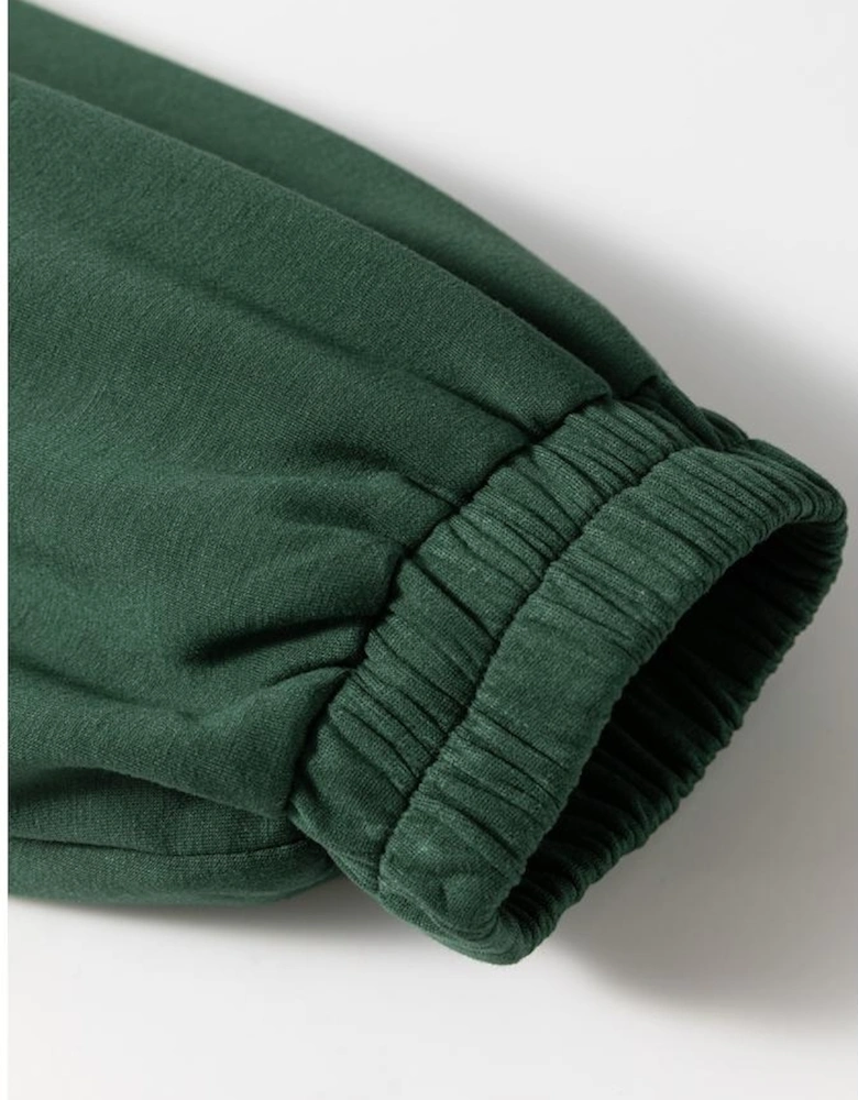 Blackish Green Collared Half Zip French Terry Knit Drawstring Casual Romper