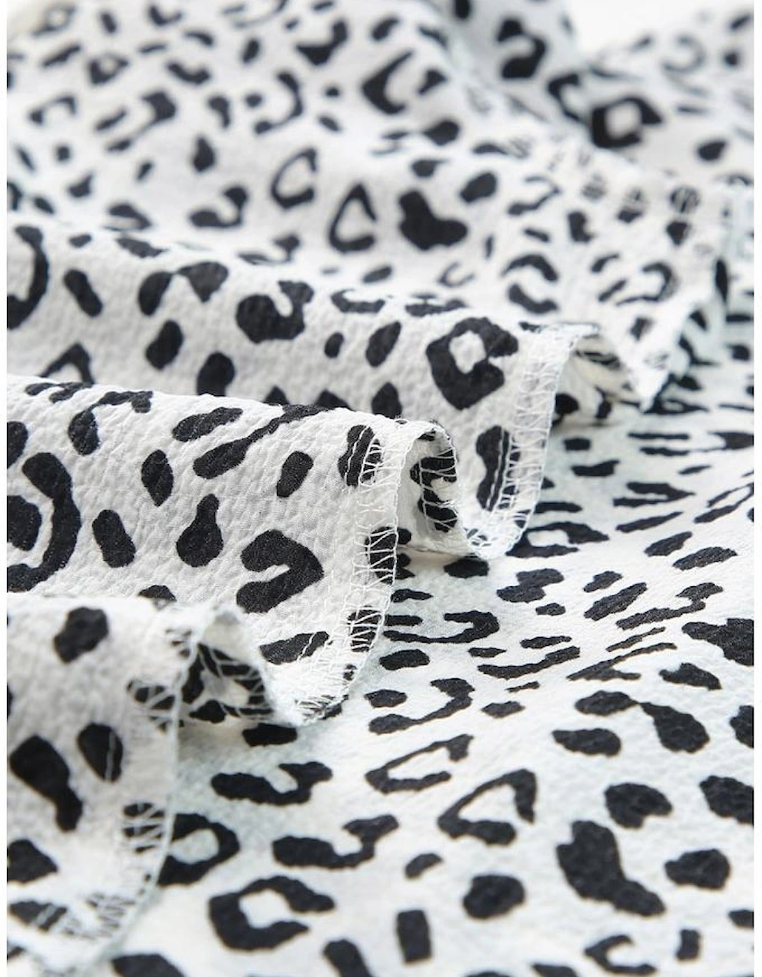 Leopard Ruffle Shoulder Embellished V-neck Sleeveless Top