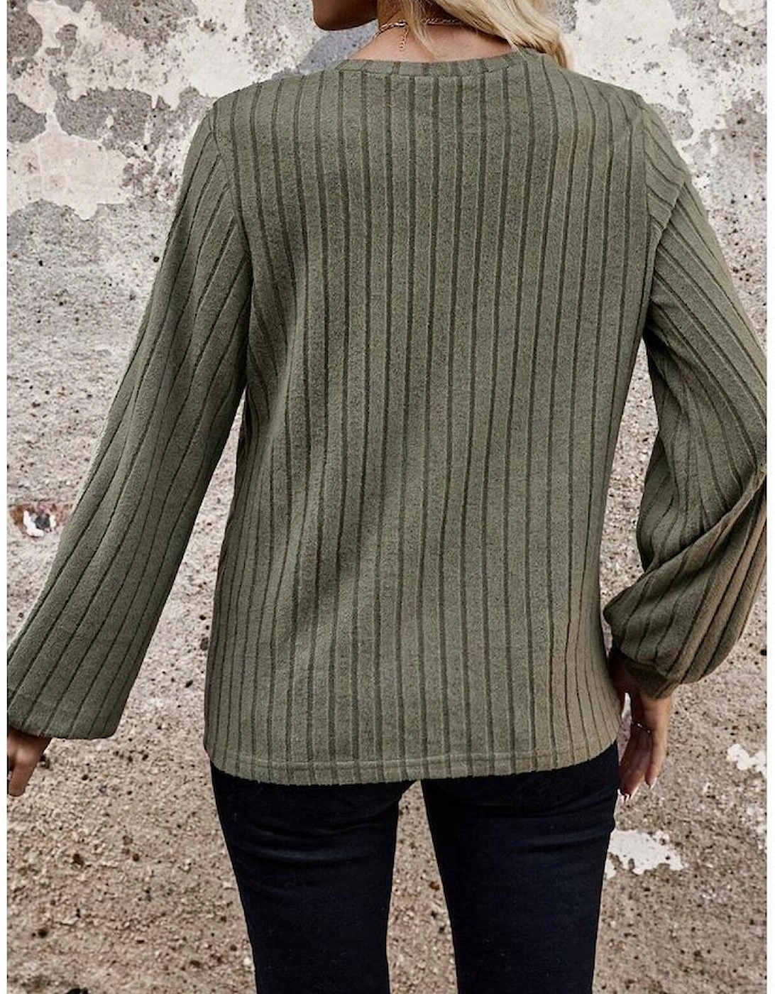 Moss Green Leopard Print Crochet Patchwork Rib Textured Knit Top