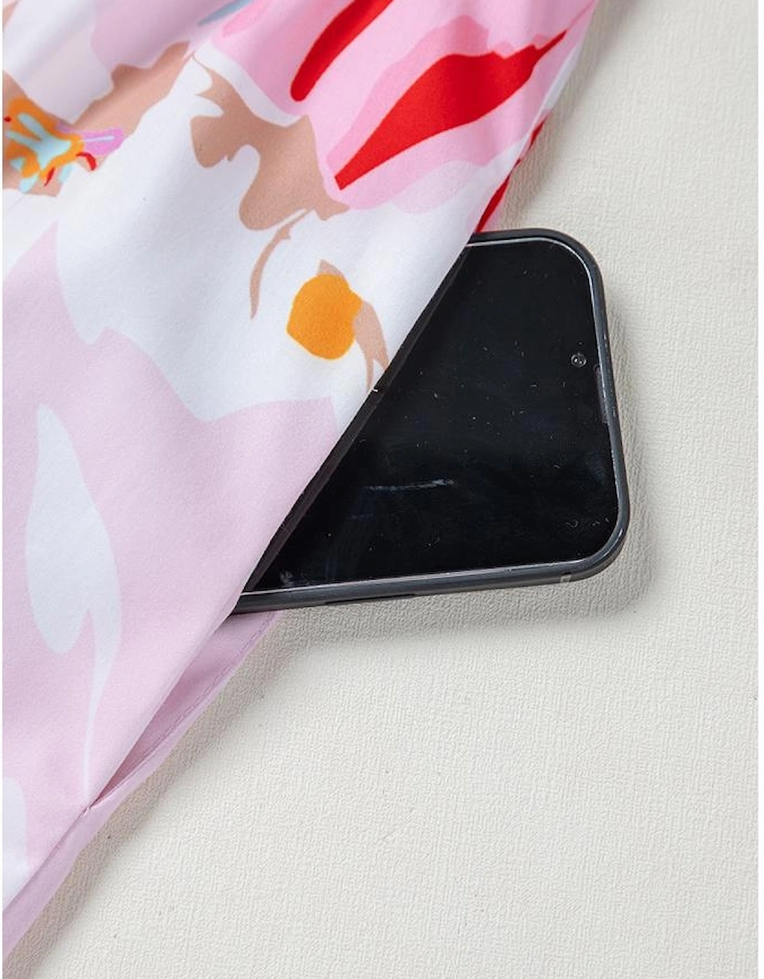 Pink Floral Print Knotted Shoulder Smocked Maxi Dress