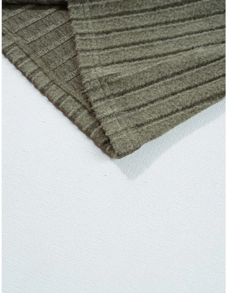 Moss Green Leopard Print Crochet Patchwork Rib Textured Knit Top