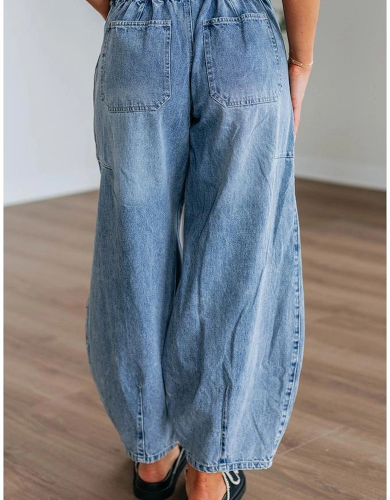 Myosotis Large Patch Pocket Drawstring Paperbag Waist Barrel Jeans