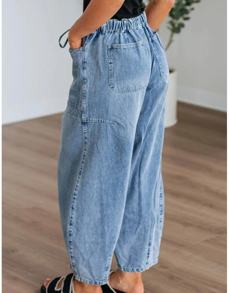 Myosotis Large Patch Pocket Drawstring Paperbag Waist Barrel Jeans