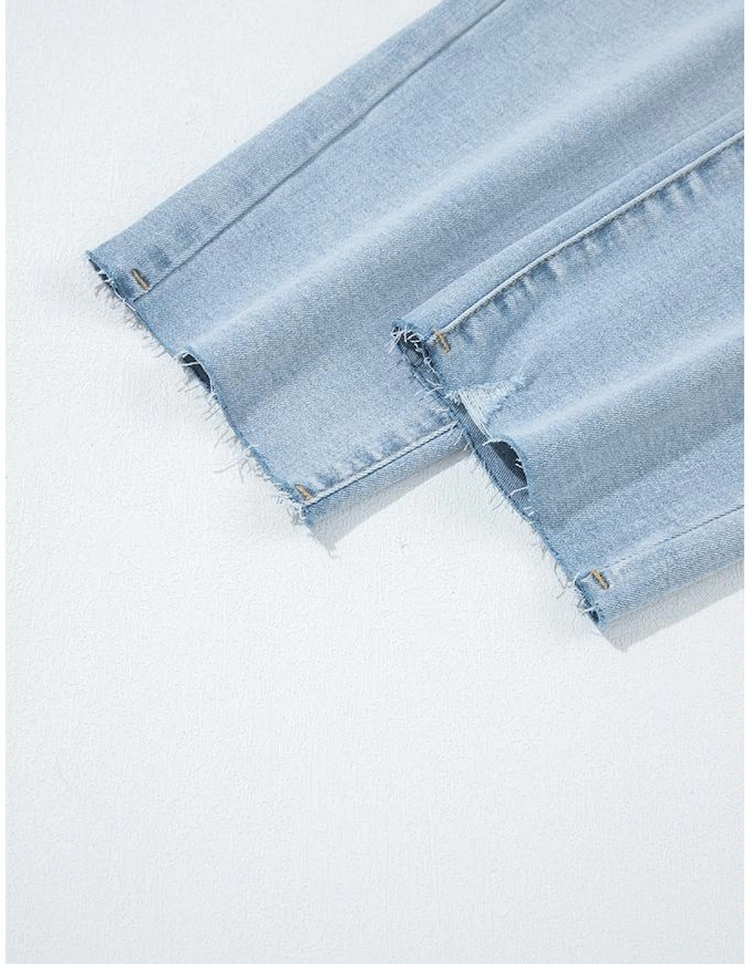 Beau Blue Mid Rise Ankle-Length Distressed Skinny Jeans