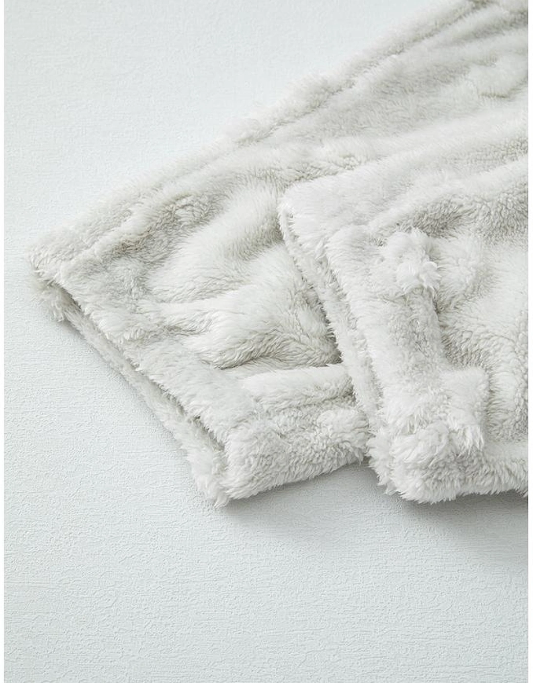 Light Grey Leopard Textured Loose Fit Fleece Lounge Set