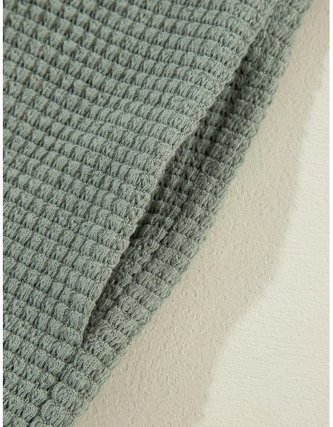 Laurel Green Waffle Knit Open Front Cardigan