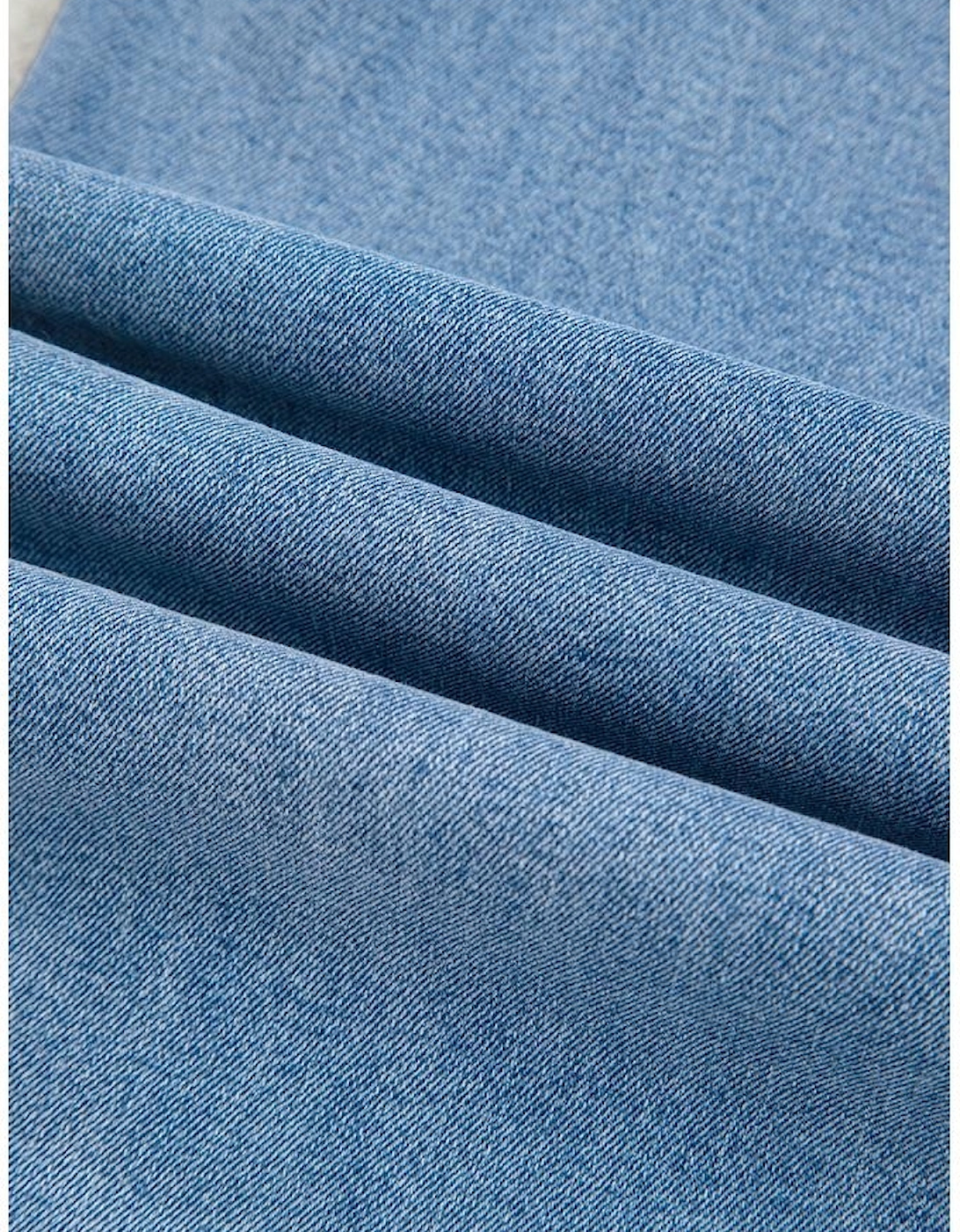 Beau Blue Western Washed Bow Knot Sash Wide Leg Jeans