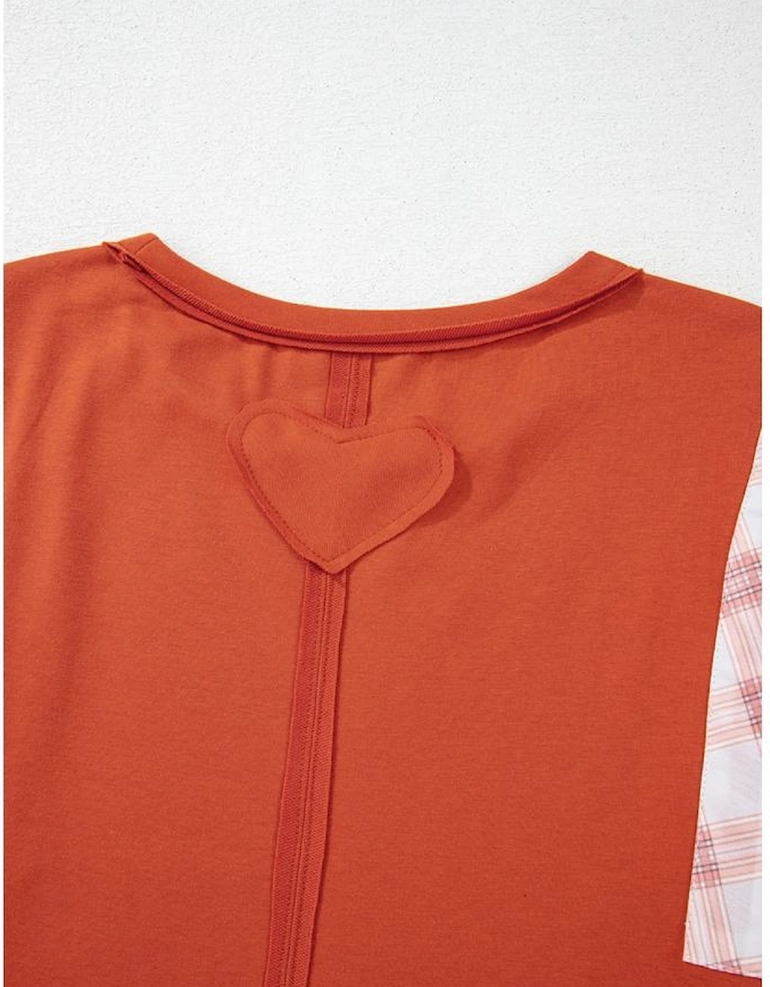 Desert Gold Floral Puff Sleeve Patchwork Round Neck Blouse