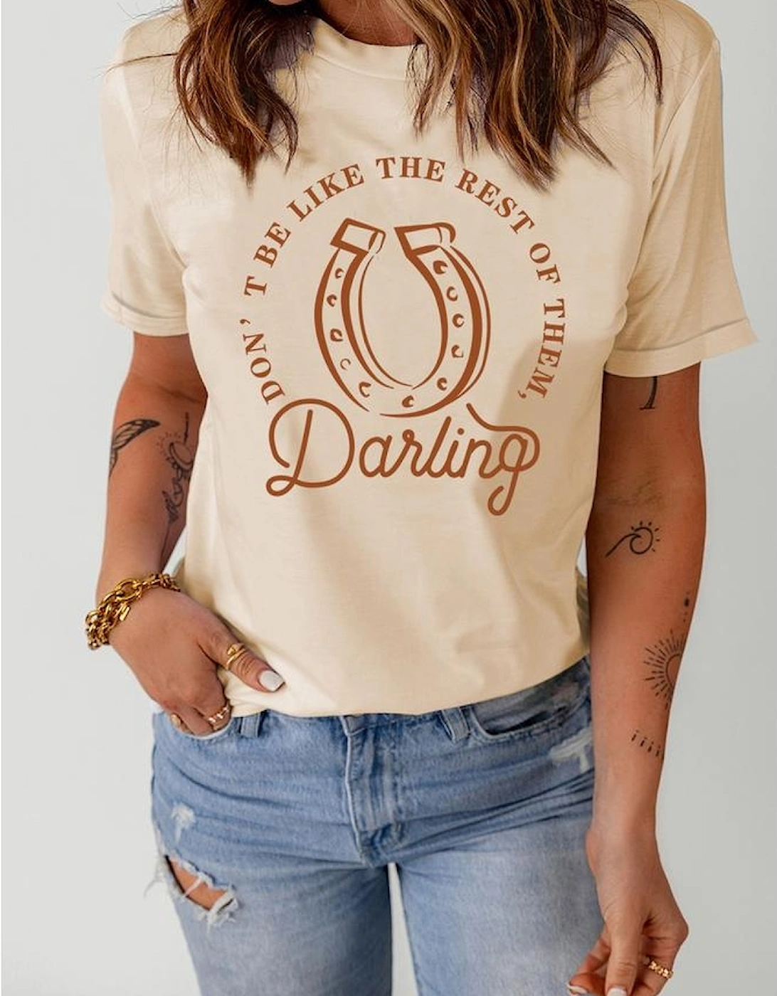 Khaki DO NOT BE LIKE THE REST OF THEM Darling Graphic Tee