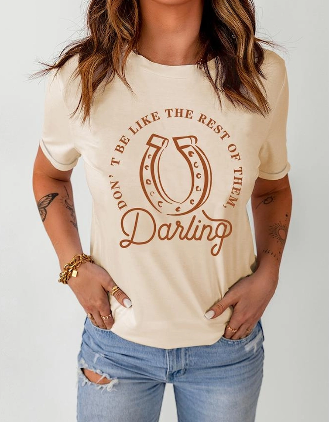 Khaki DO NOT BE LIKE THE REST OF THEM Darling Graphic Tee