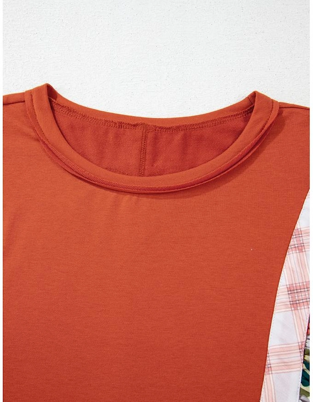 Desert Gold Floral Puff Sleeve Patchwork Round Neck Blouse, 16 of 15