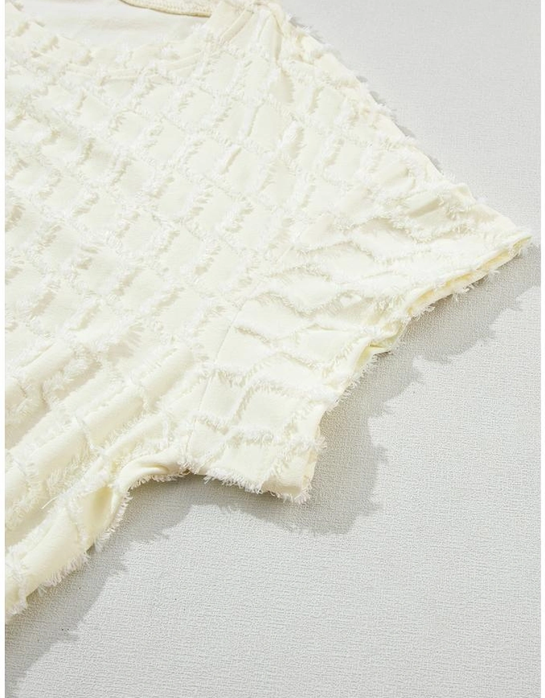 Apricot Metallic Lattice Textured Casual Two Piece Set