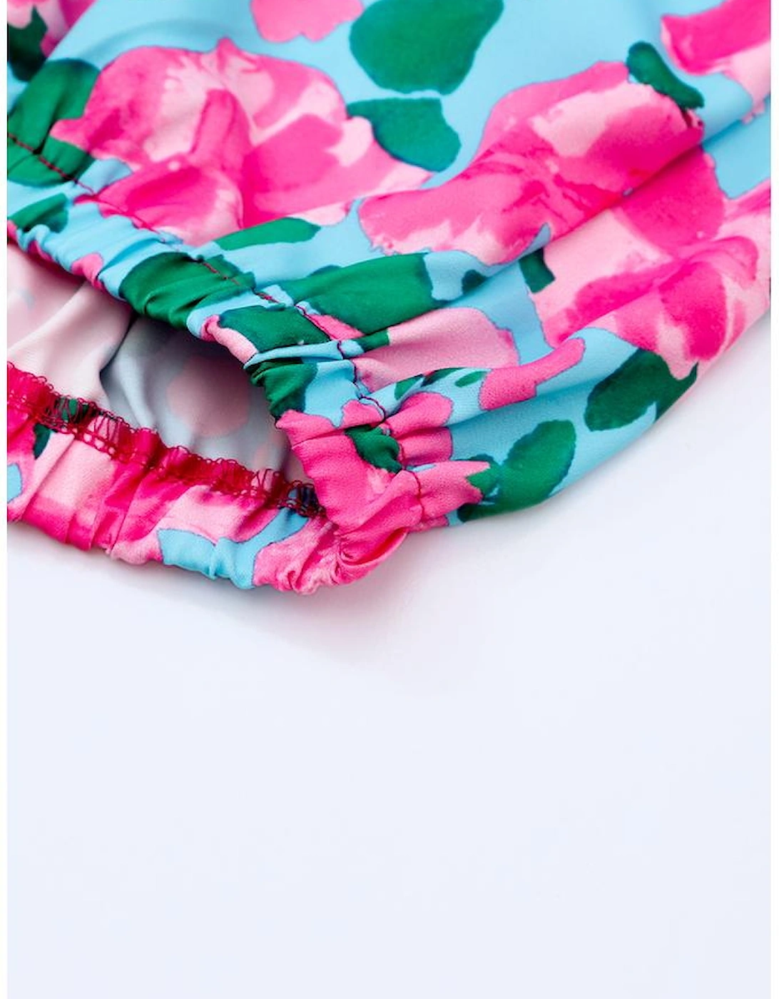 Rose Floral Off-Shoulder Tiered Ruffle Blouse