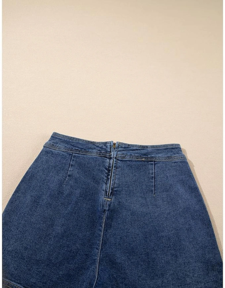 Ashleigh Blue Faux Wrapped Mini Denim Skort